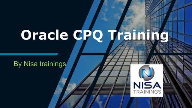 Oracle cpq training