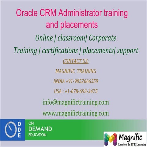 Oracle crm administrator training and placements
