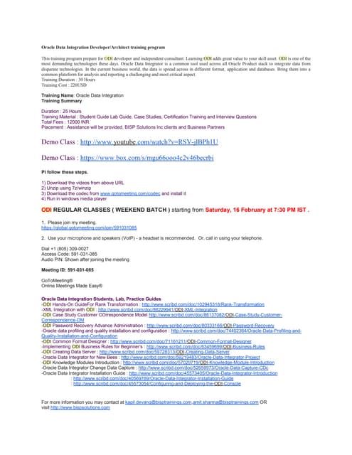 Oracle data integration develope2