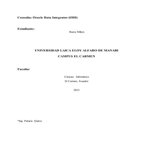 Oracle data integrator (odi)