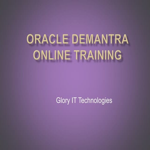 Oracle demantra online training