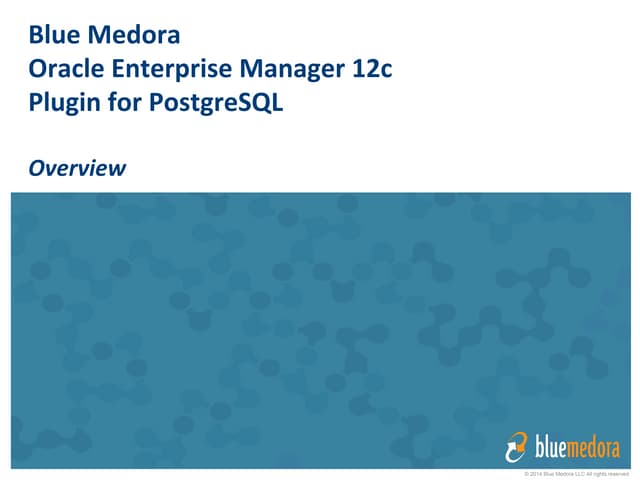 Blue Medora Oracle Enterprise Manager (EM12c) Plug-in for PostgreSQL