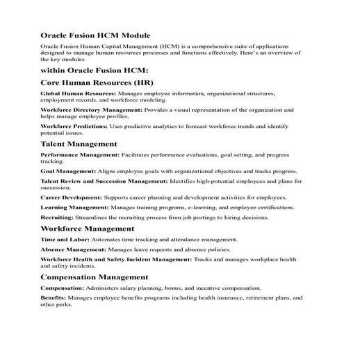 Oracle HCM Cloud Training | Oracle HCM Course | Oracle HCM Training