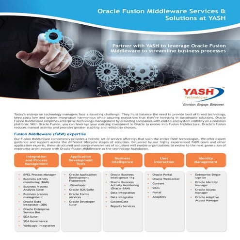 Oracle fusion middleware services & solutions at yash
