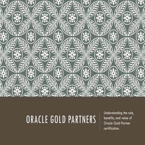 Oracle Gold Partners: Certified Experts for Oracle Solutions | PDF