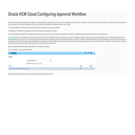 Oracle hcm cloud configuring approval workflow