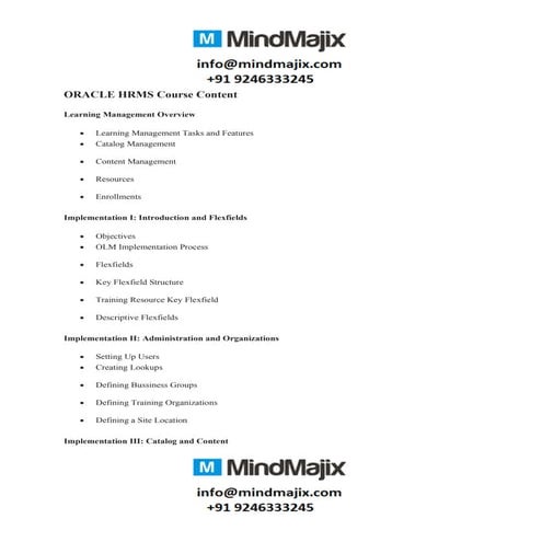 Best Oracle hrms online training