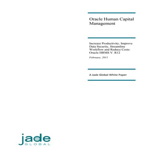 Oracle Human Capital Management - Increase Productivity, Improve Data Securit...