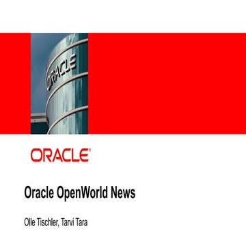 Oracle´i maailma uudised  - Olle Tischler ja Tarvi Tara