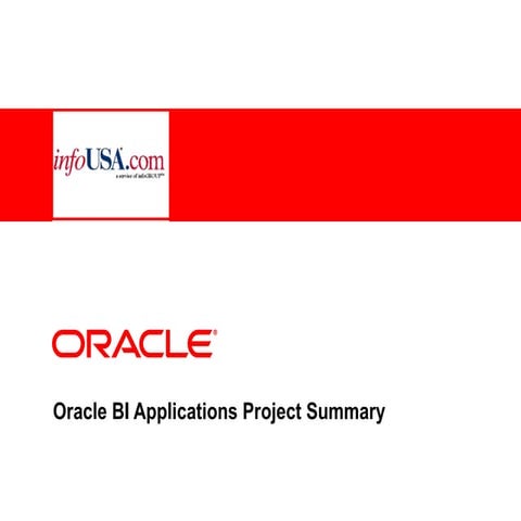 Oracle: Information’s Business Impact -  Business Intelligence
