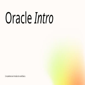 Oracle Introduction to oracle database and its application | PPTX