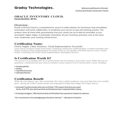 Oracle Cloud and AI Specialization Program | PDF
