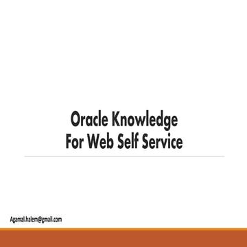 Oracle knowledge for web self service