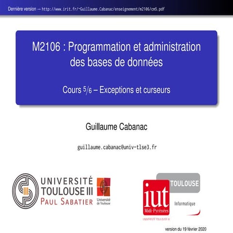 oracle les exceptions.pdf formation BASE DE
