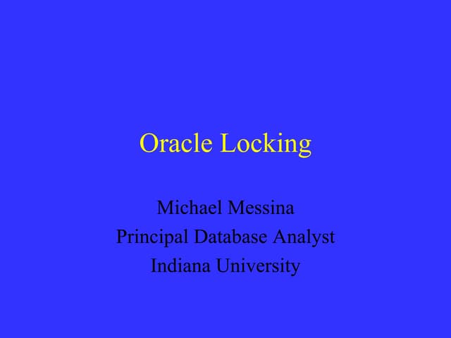 Oracle locking