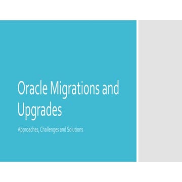 Oracle migrations and upgrades