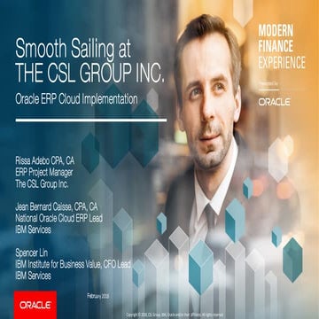 Oracle Cloud modernized Finance Process at CSL