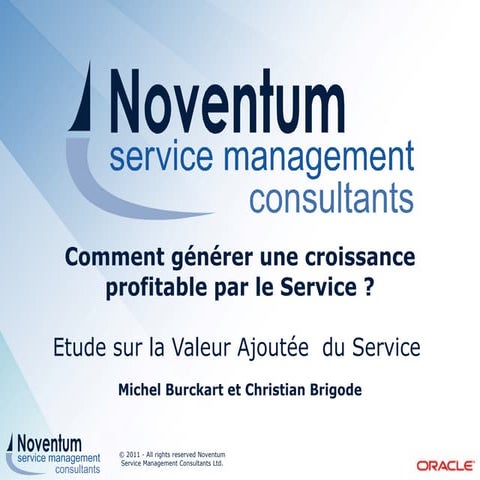 Oracle Noventum Complimentary Breakfast: Service et Croissance Profitable Nov...