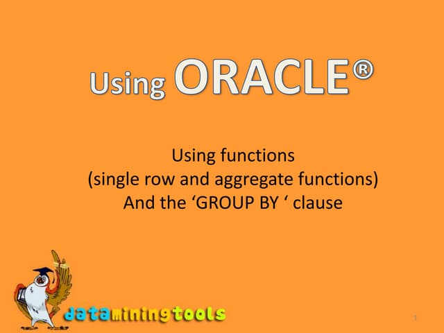 Oracle: Functions | PPTX