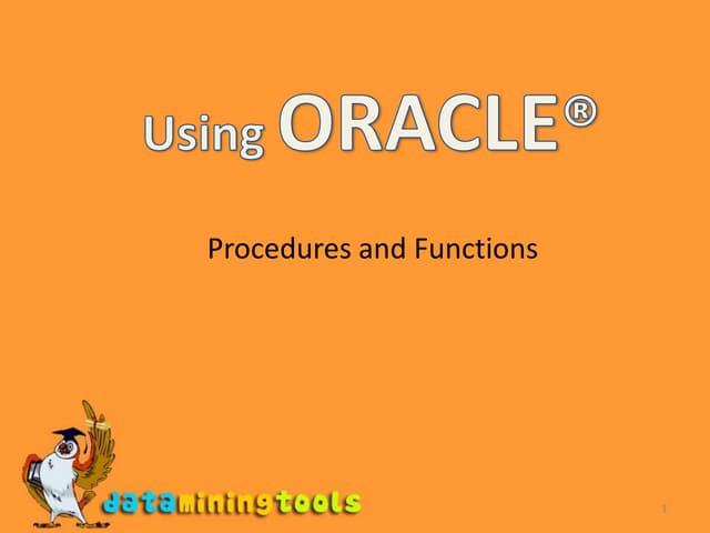 Oracle: Procedures | PPTX