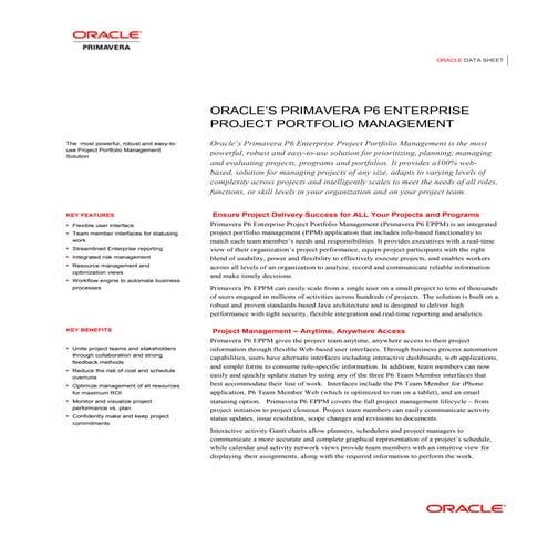 Oracle primavera ppm