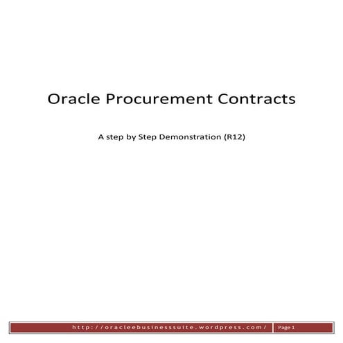 Oracle procurement contracts