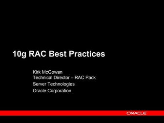 Oracle rac 10g best practices