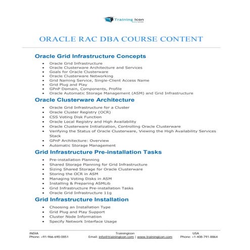 ORACLE RAC DBA ONLINE TRAINING