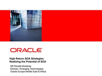 Oracle Realizing the Potential of SOA