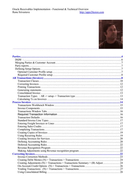 Oracle receivables