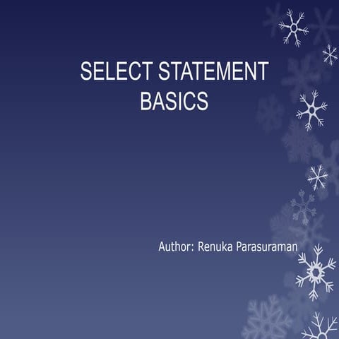 Oracle selectstatmentbasics