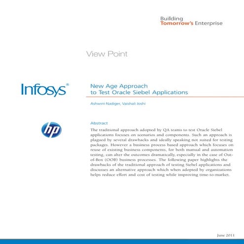 Oracle siebel application testing