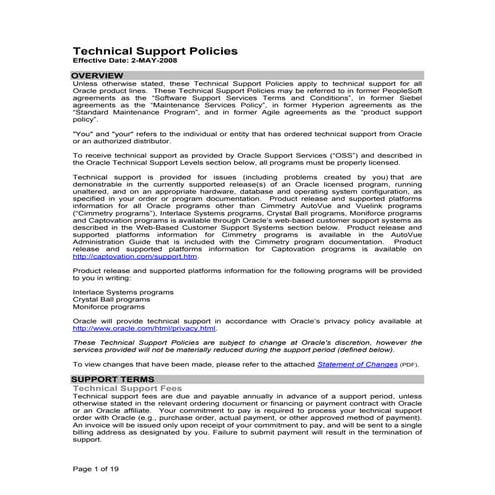 Oracle technicalsupportpoliciesexhib1