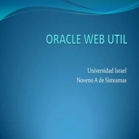 Oracle Web Util