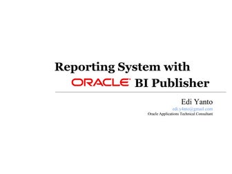 Oracle XML Publisher / BI Publisher
