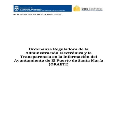 Ordenanza Reguladora de la Administración Electrónica y la Transparencia en l...