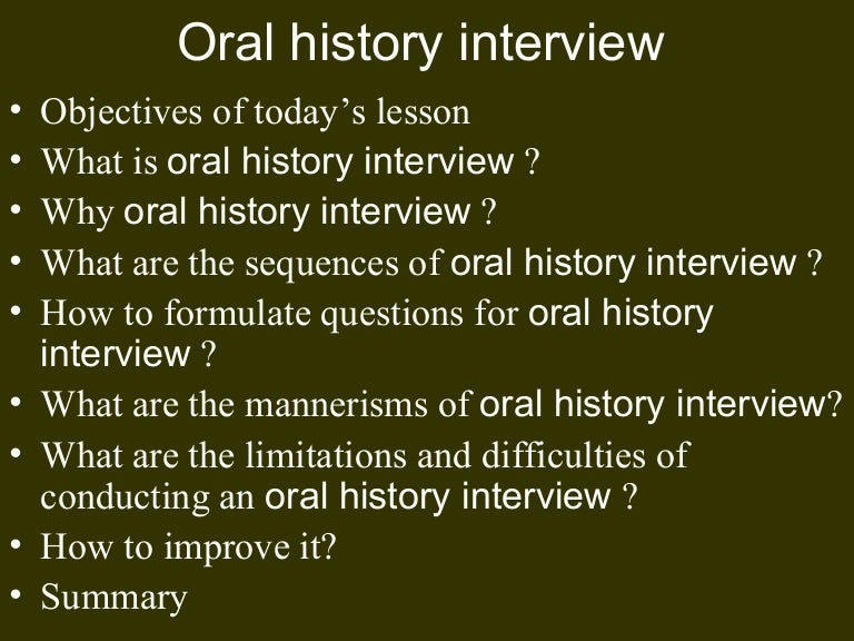 Oral History Interview