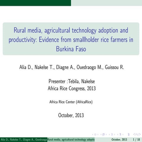 Th5_￼￼Rural media, agricultural technology adoption and productivity: Evidenc...
