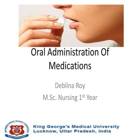 Oral administration of medications