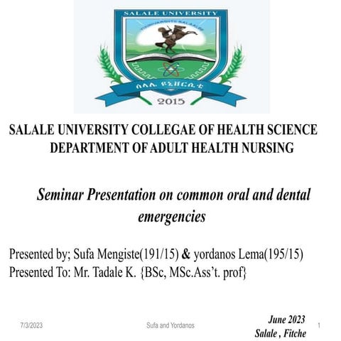 Oral and dental disease Seminar presentation.pptx