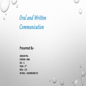 Oral and written communication