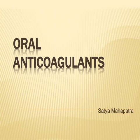 Oral anticoagulant 