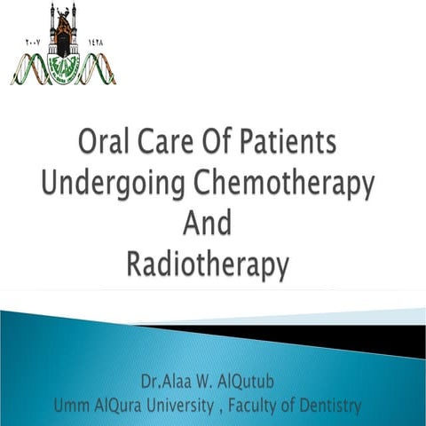 Oral care of patients undergoing chemotherapy and