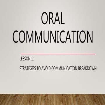 Oral communication