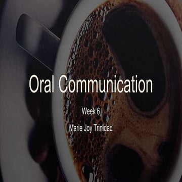 Oral communication 6