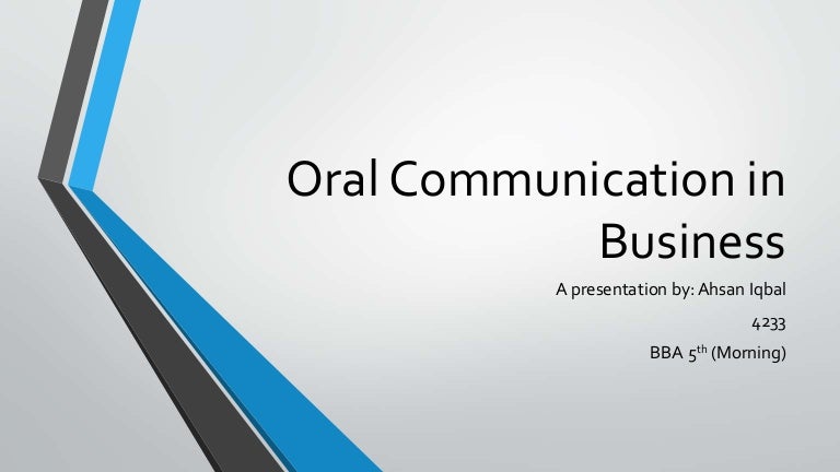 Oral Communication In Business