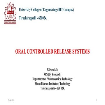Oral controlled release systems