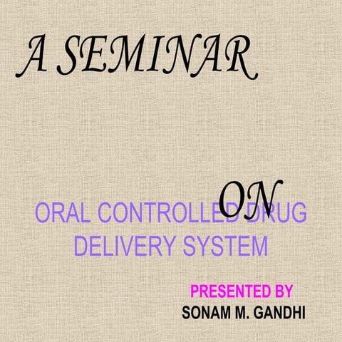 Oral & dissolution controlled release system