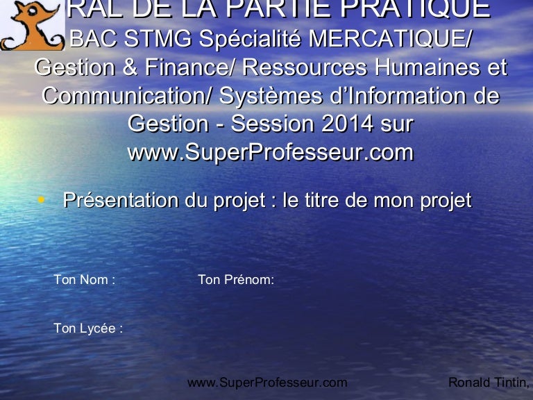 exemple diaporama projet mercatique stmg