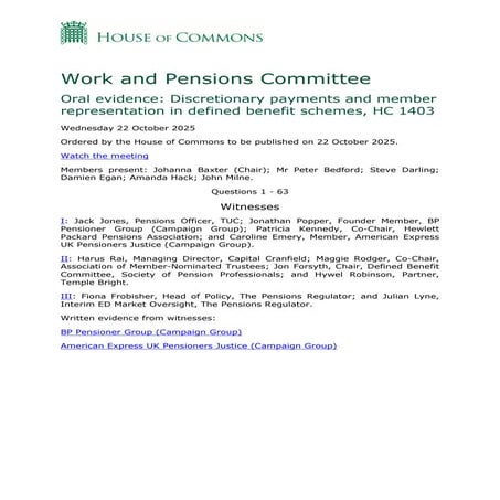 oral evidence.pdf  from Westiminster last month